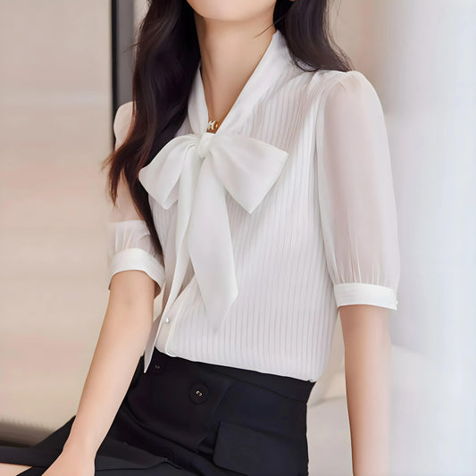 Adele Tie Sheer Blouse