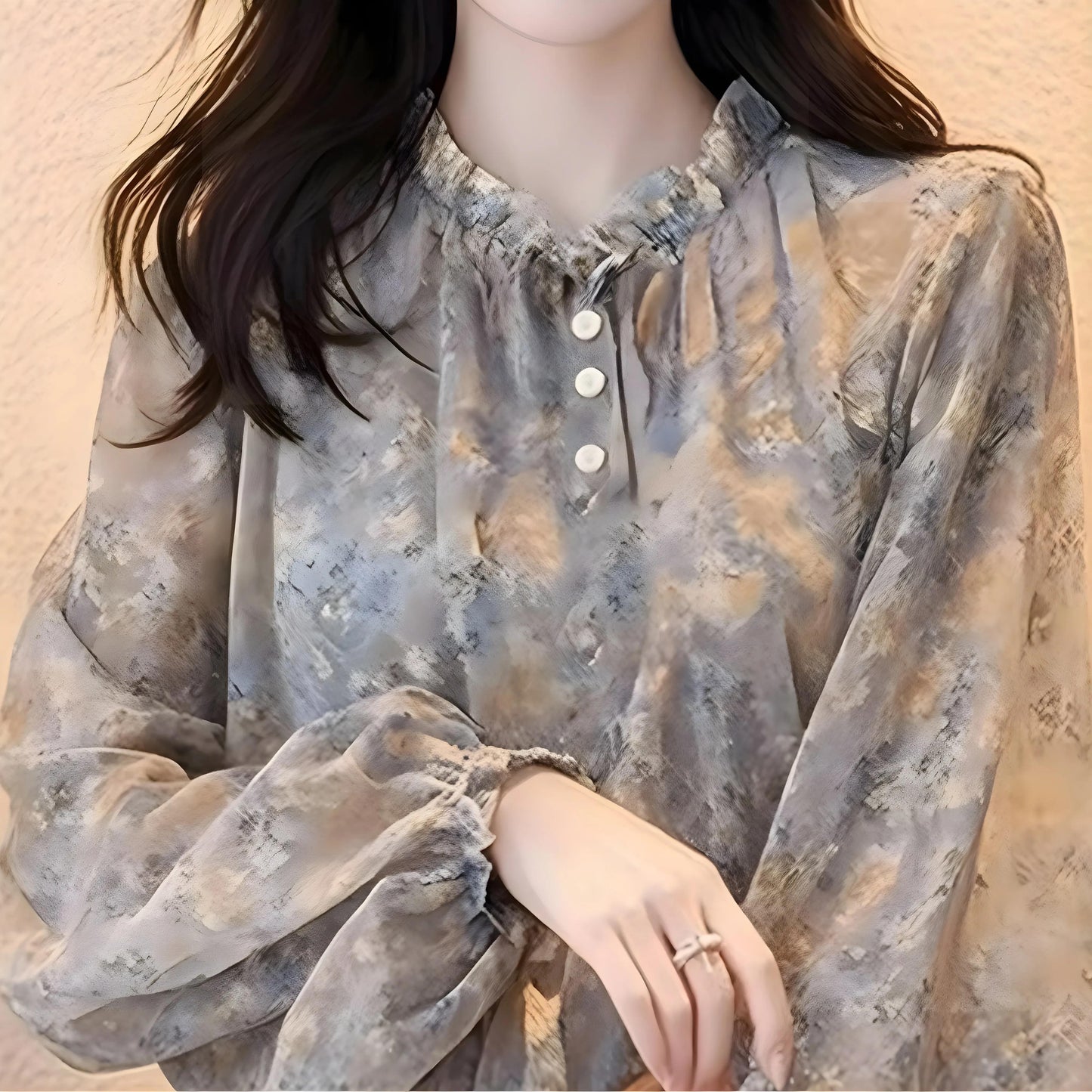 Faye Mist Ruffle Blouse