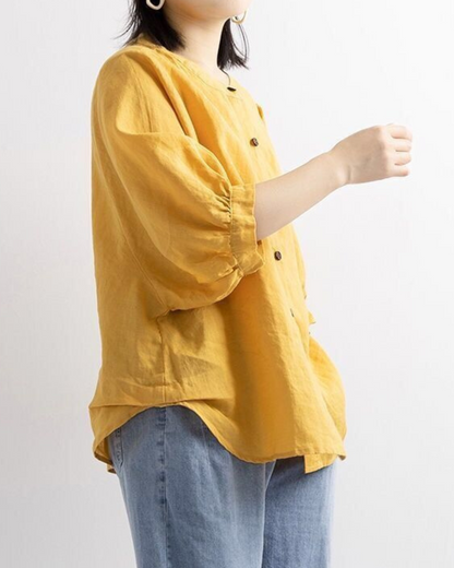 Luna Bloom Soft Puff Sleeve Blouse