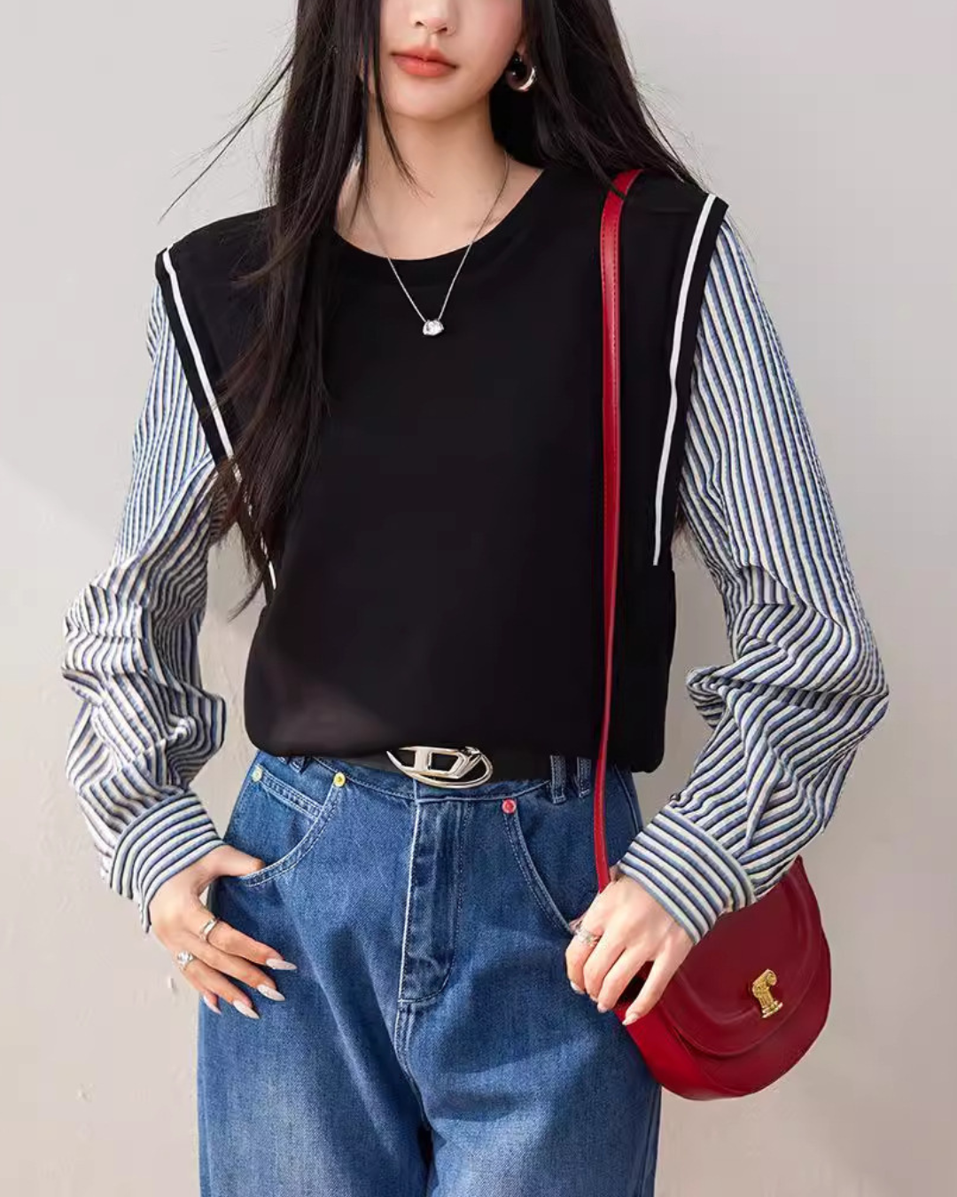 Lina Stripe Layered Shirt