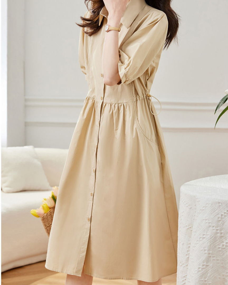 June Ease Cotton Shirt Dress