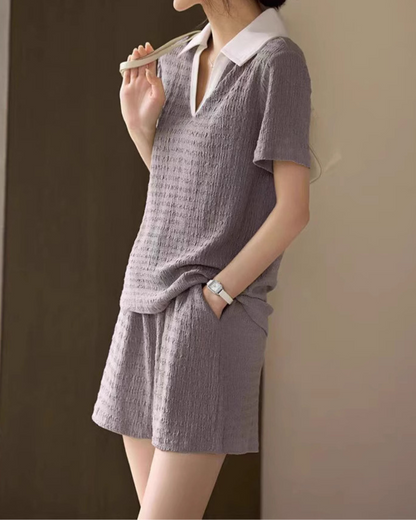 Mira Soft Texture Polo Set