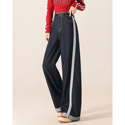 Freya Contrast Line Denim Trousers