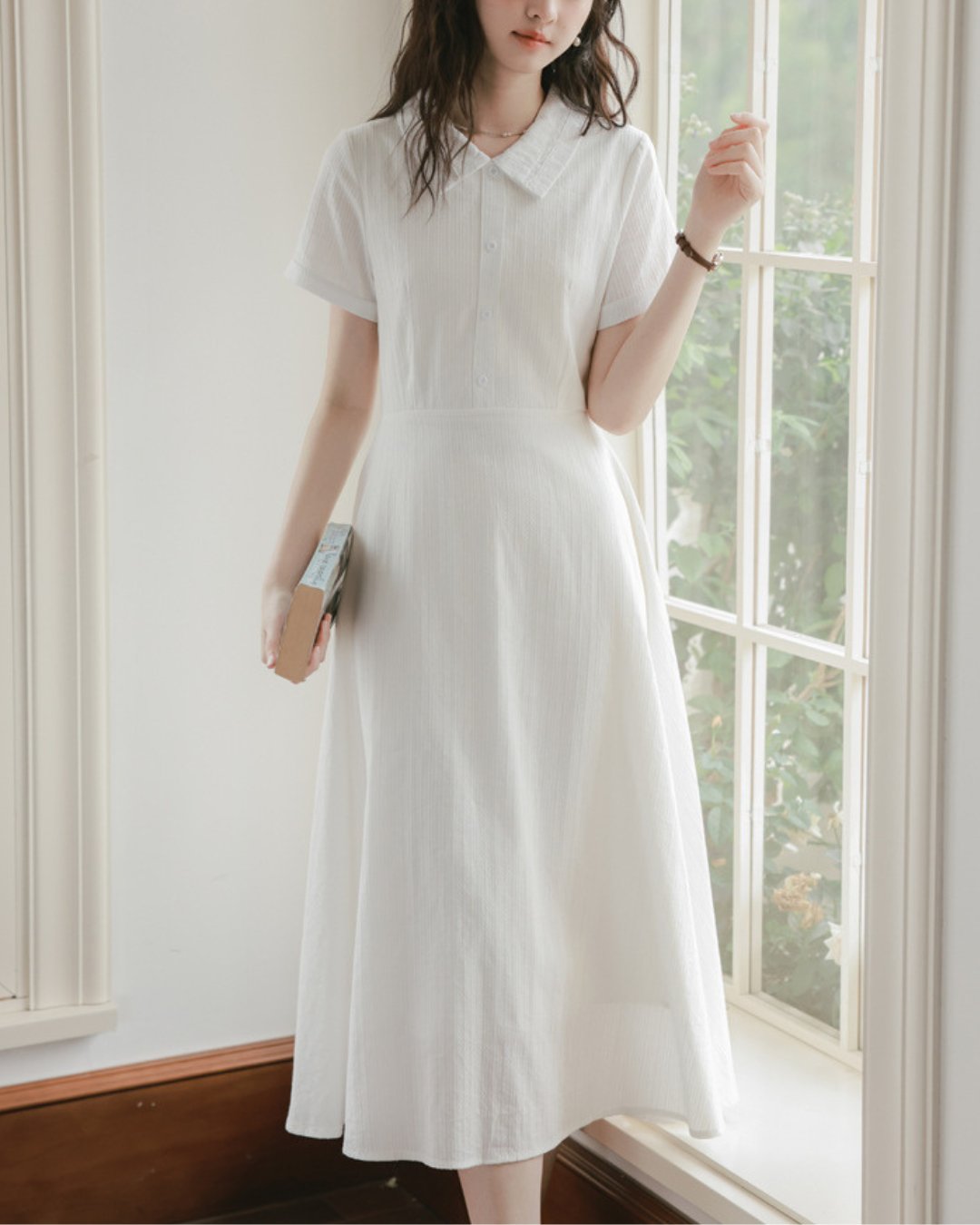 Eira Light Collar Midi Dress