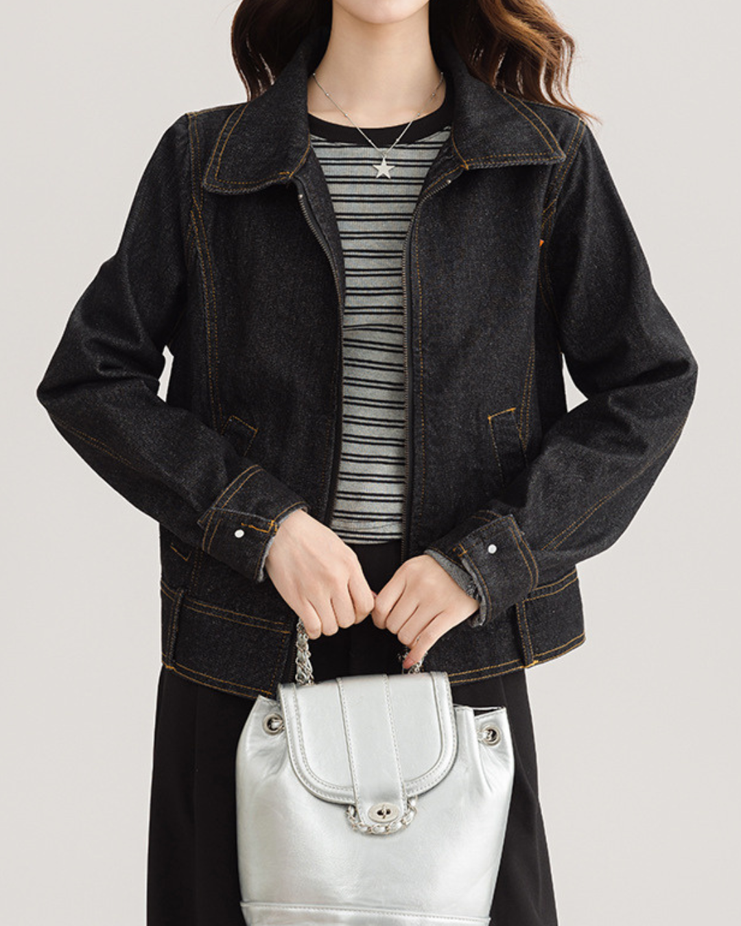 Livia Calm Contrast Denim Jacket
