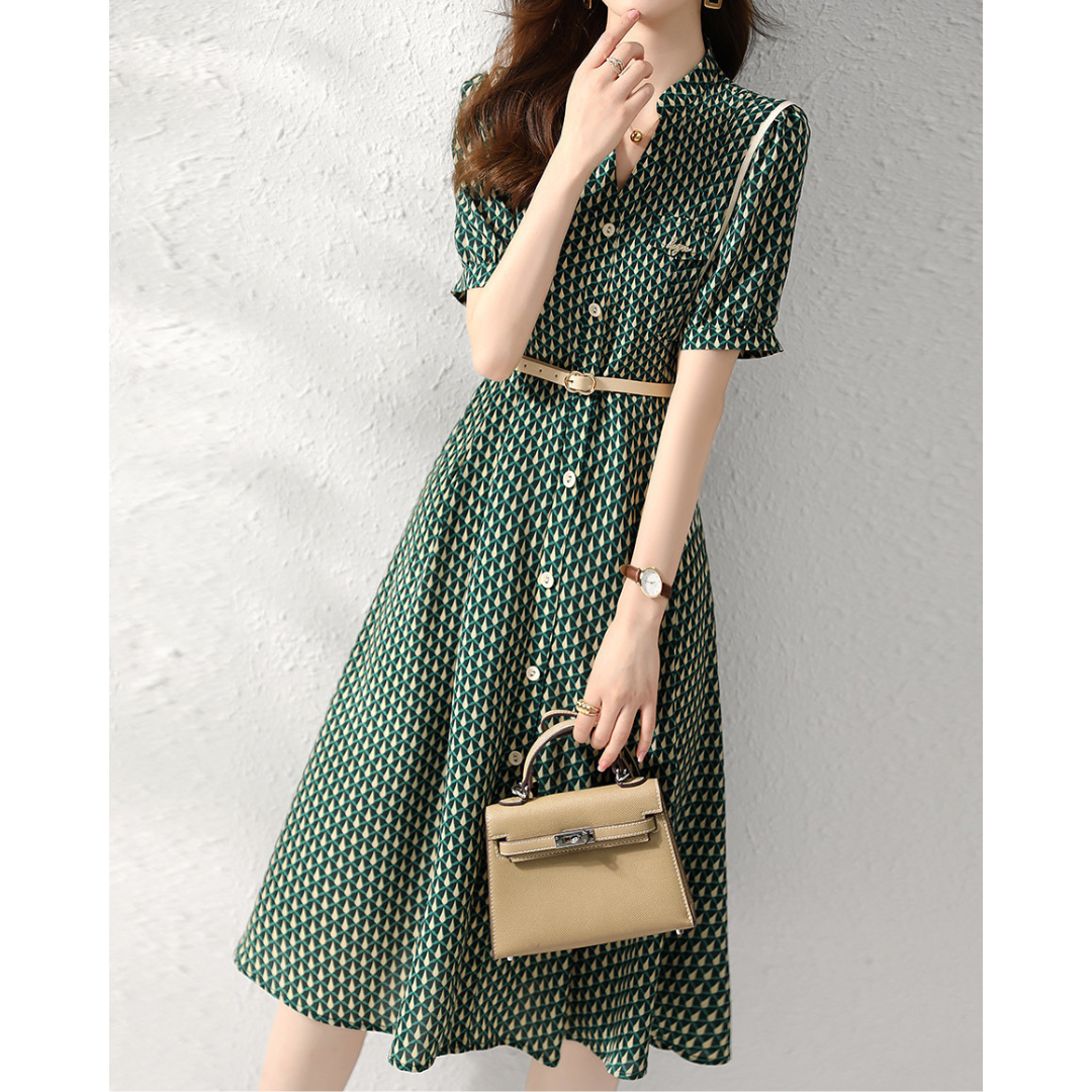 Harper Line Contrast Panel Dress