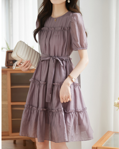 Lilac Tiers Calm Cotton Dress