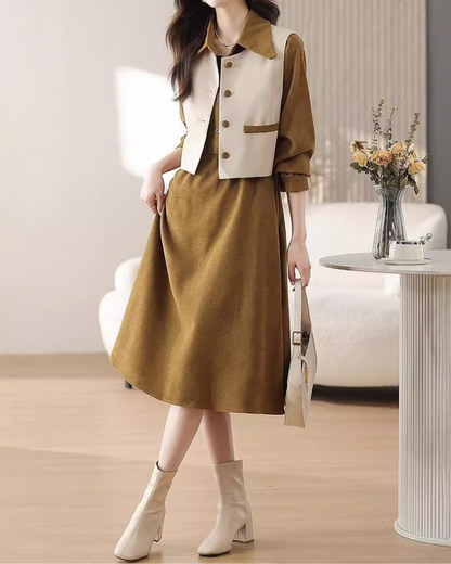 Ivette Layered Collar Set Dress
