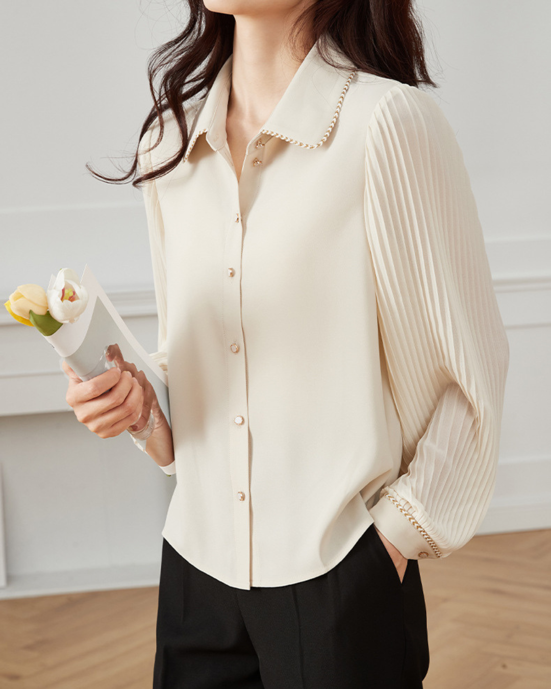 Aira Lapel Soft Collar Blouse