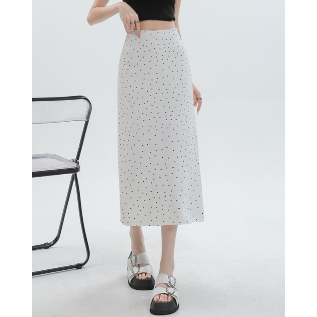 Eloise Dot Slit Midi Skirt
