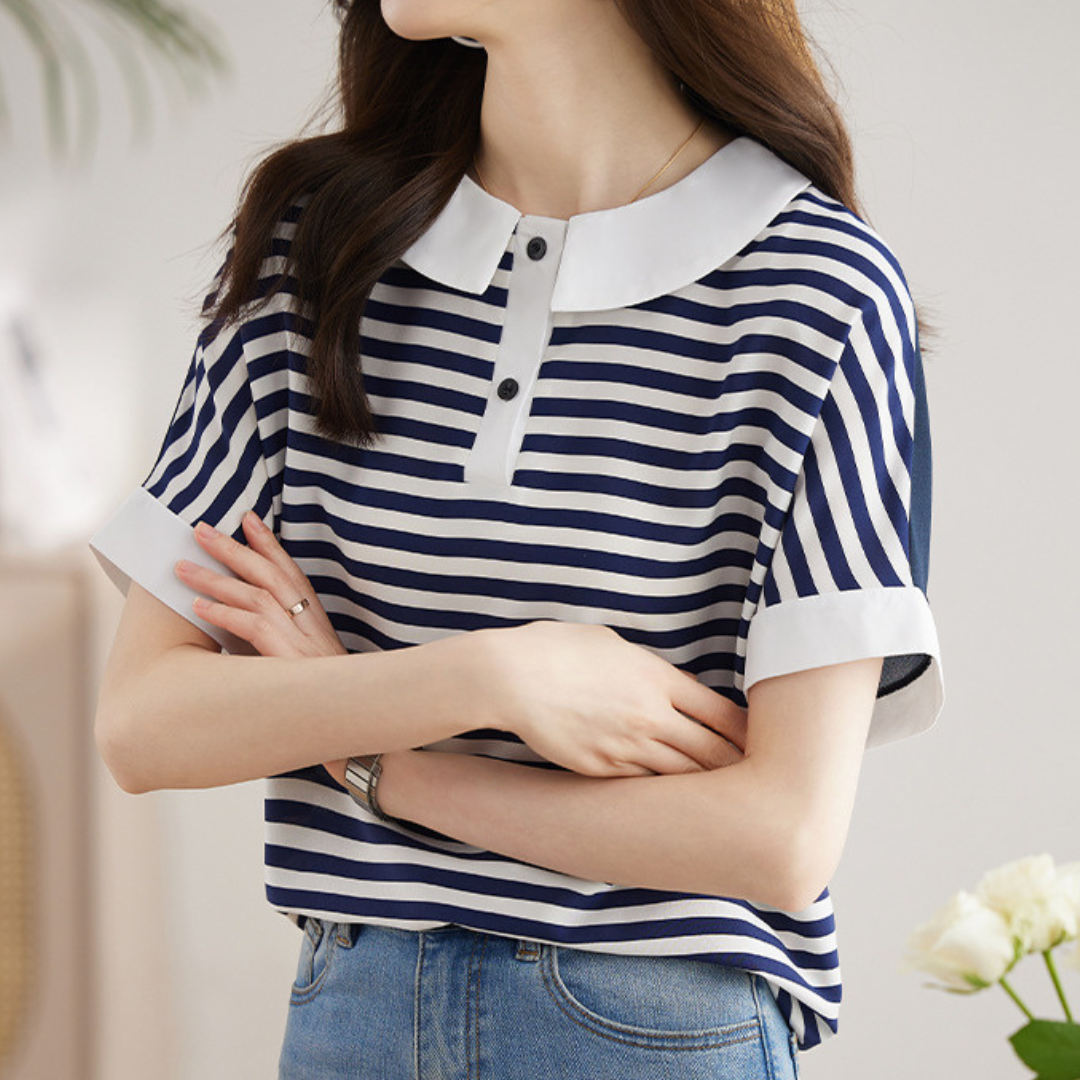 Marine Ease Stripe Collar Shirt