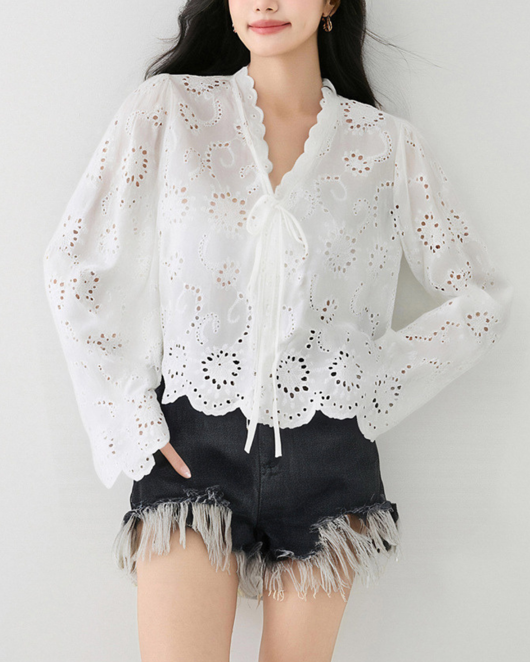 Elva Eyelet Flare Blouse