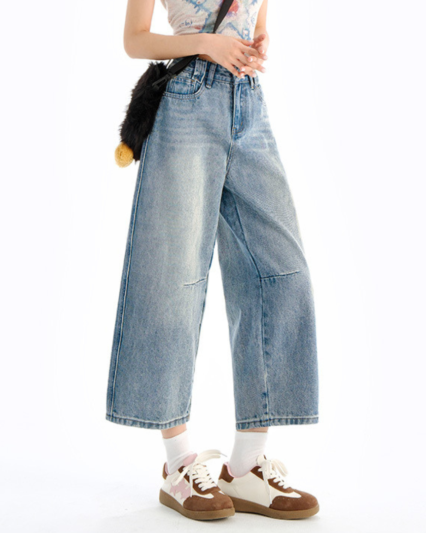 Elara Ease Wide Crop Jeans