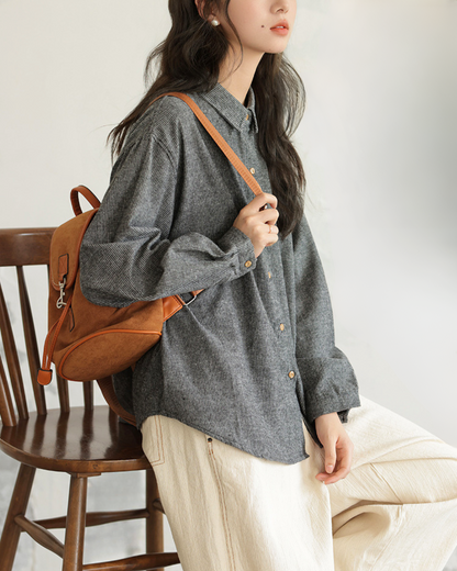 Nara Soft Stripe Button Shirt