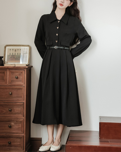 Adele Charm Pleat Midi Dress