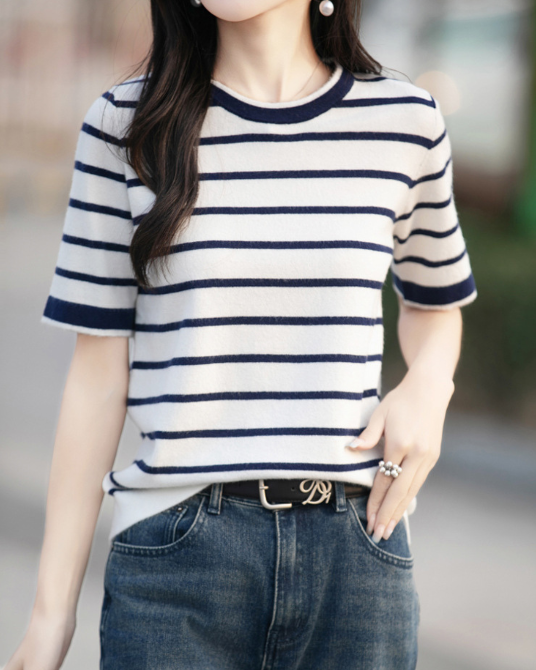 Marin Texture Stripe Knit Top