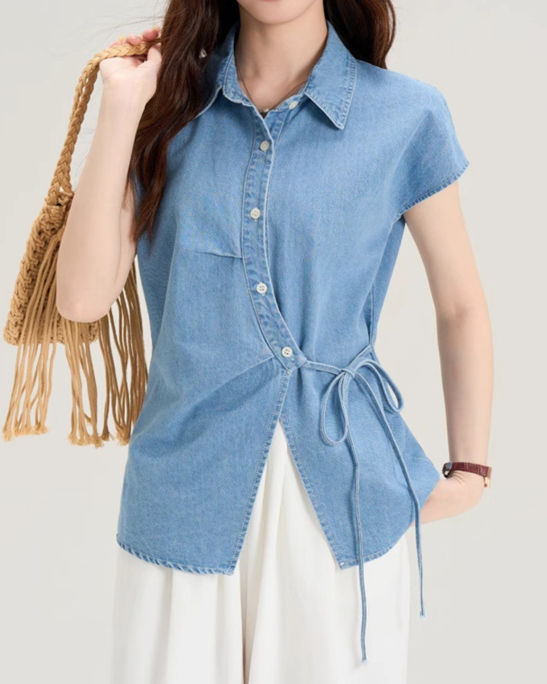 Mira Ease Side Tie Shirt