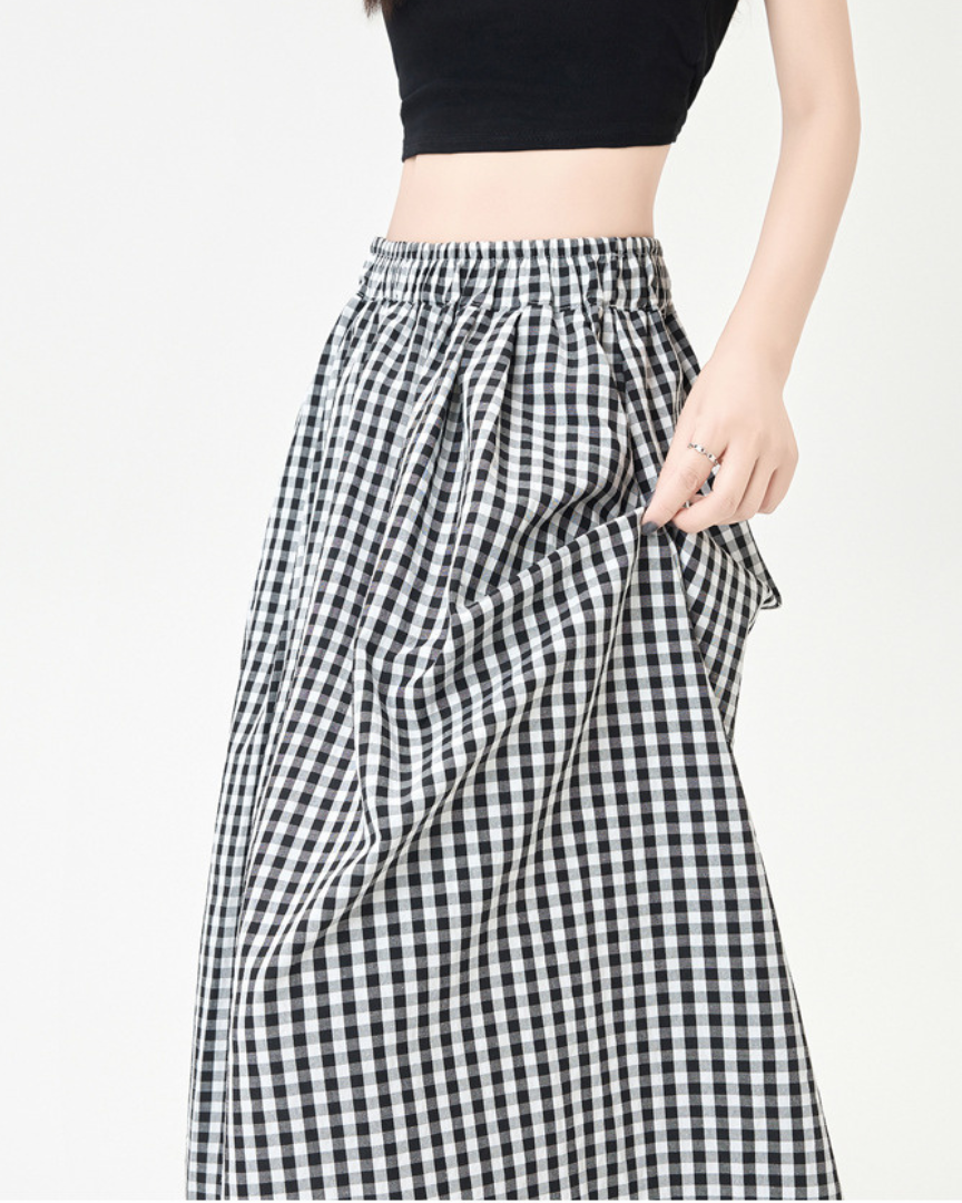 Mira Gingham Ease Maxi Skirt