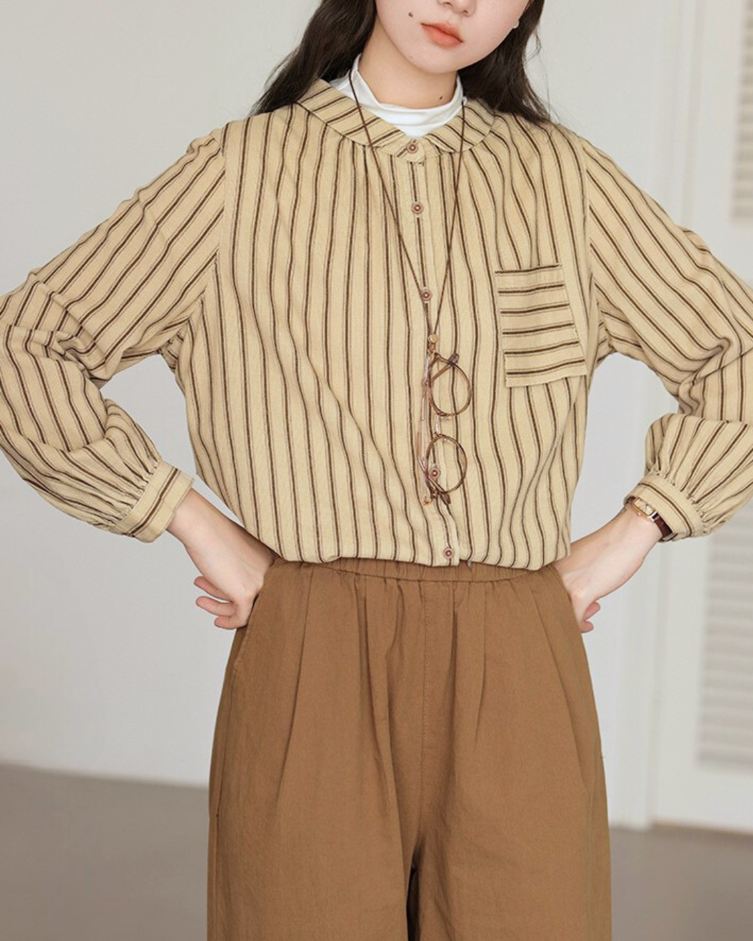 Elora Stripe Collar Blouse