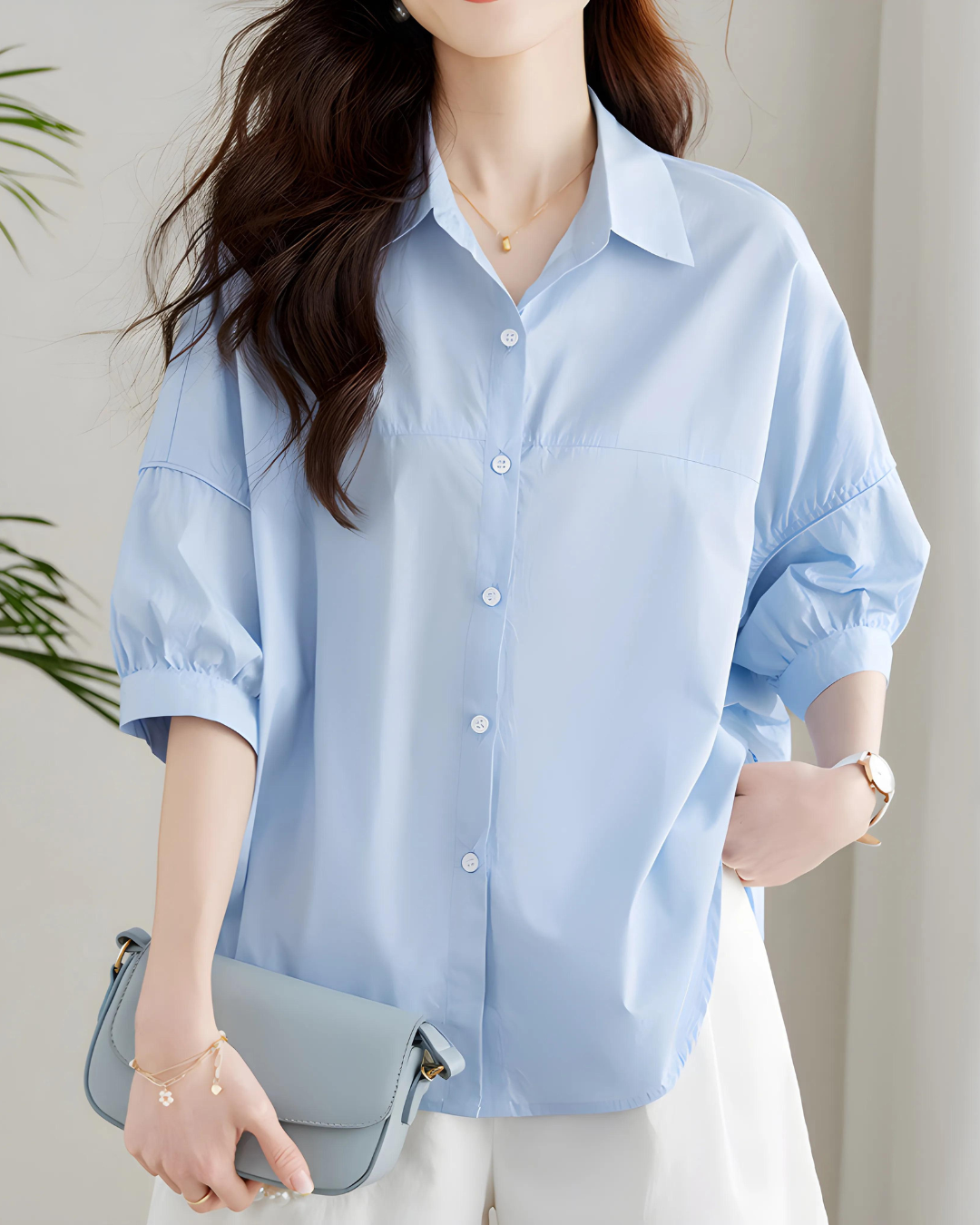 Elva Crisp Sleeve Poplin Shirt