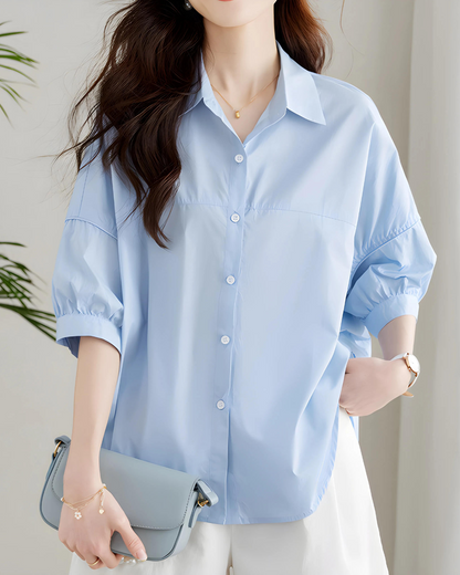 Elva Crisp Sleeve Poplin Shirt