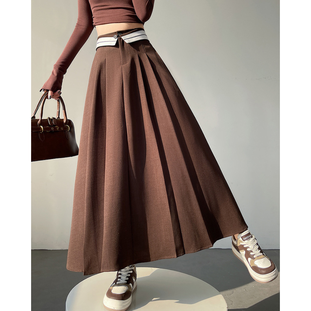 Faye Contrast Waist Flare Skirt