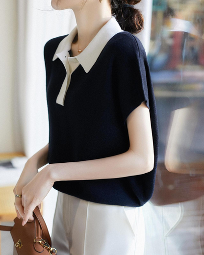 Cleo Soft Collar Knit Tee