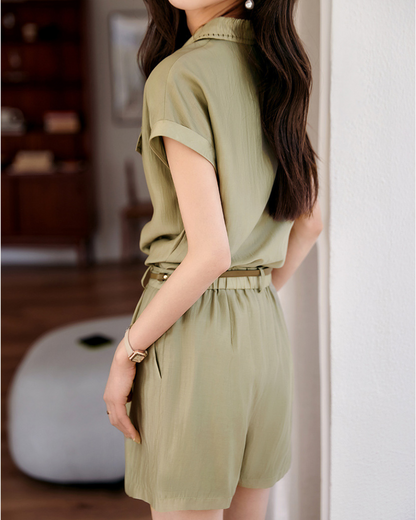 Sage Soft Stitch Shirt Set