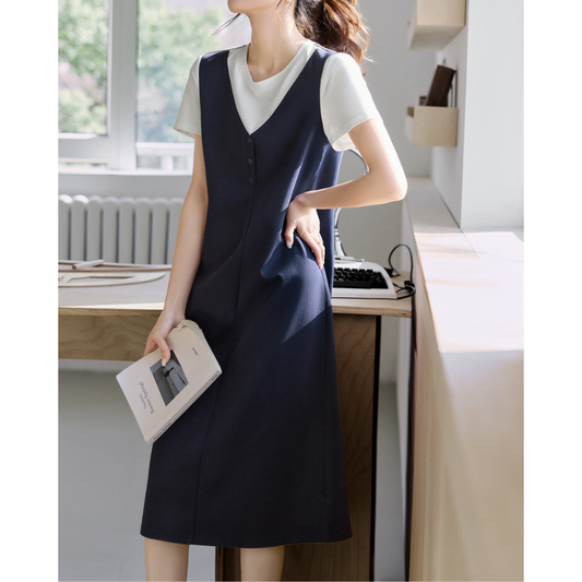 Elin Calm Layered Tee Dress