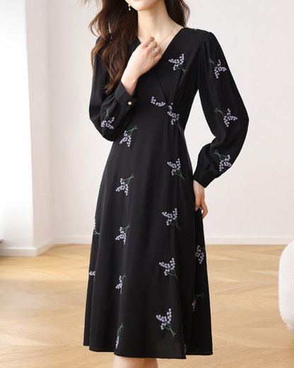 Liliane Bloom Draped Midi Dress