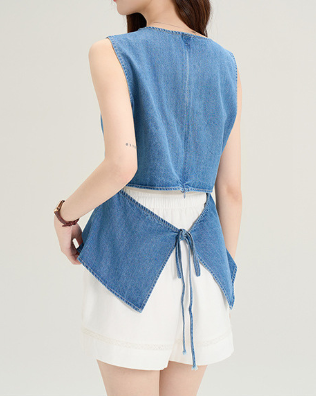 Emery Wrap Back Denim Vest