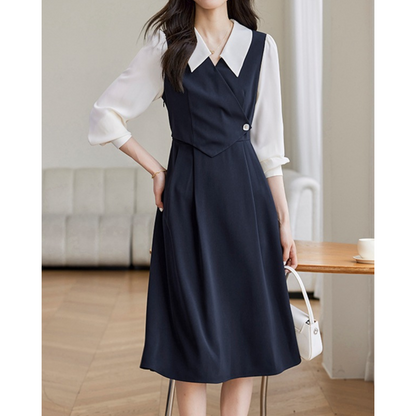 Mina Contrast Panel Midi Dress