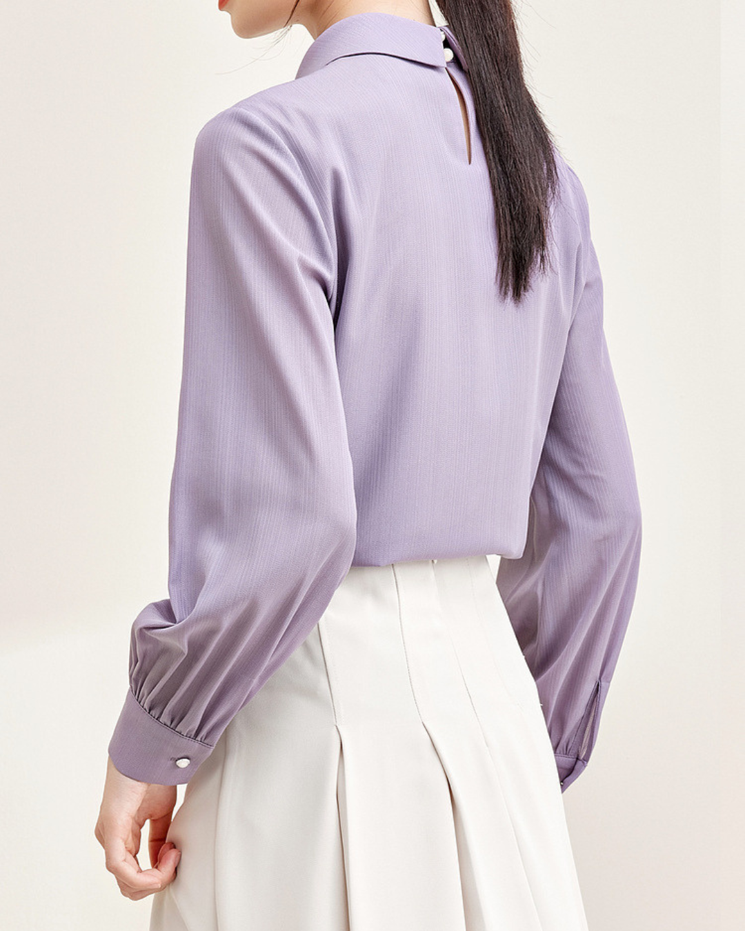Lilac Bow Soft Blouse