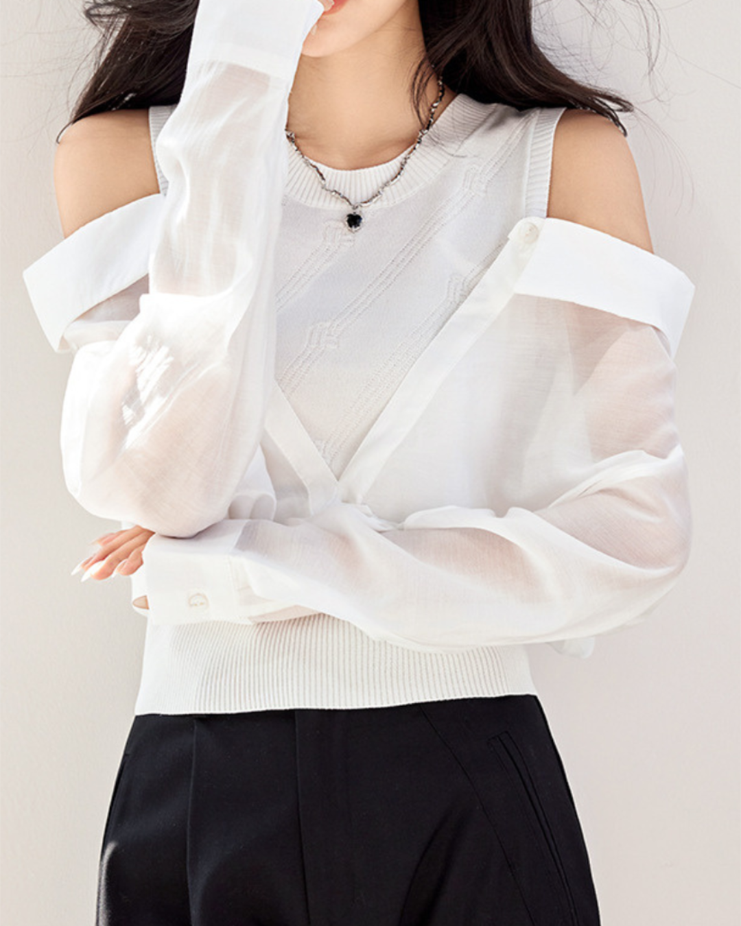 Liana Soft Poplin Cutout Blouse