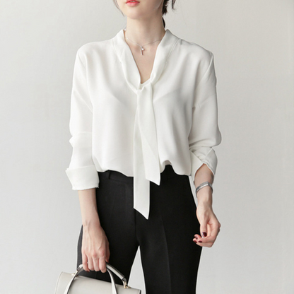 Elva Drape Soft V-Neck Blouse