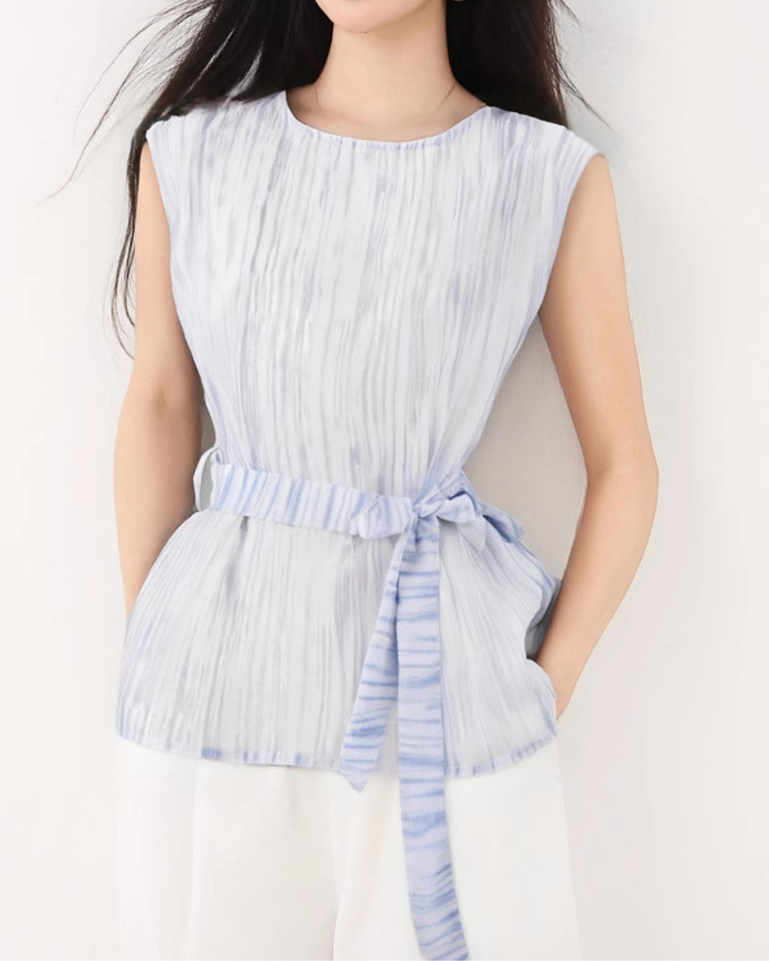 Meryl Flow Stripe Waist Blouse