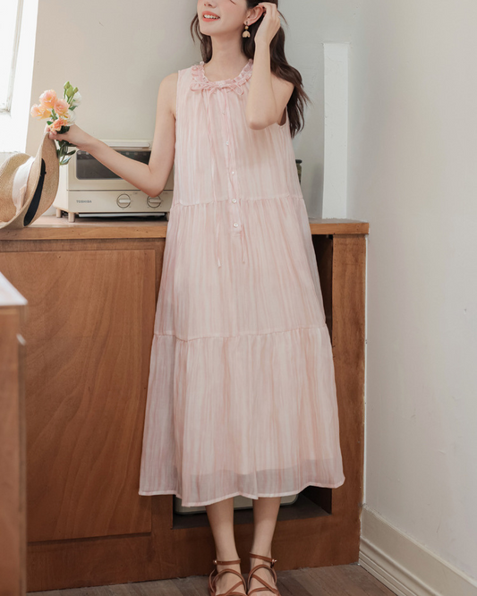 Lora Blush Cloud Tier Dress