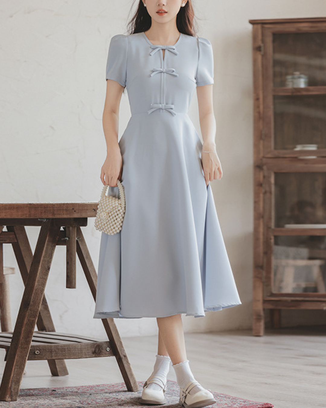 Lilou Soft Ribbon Midi Dress