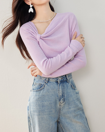 Lyra Twist Lilac Knit Top