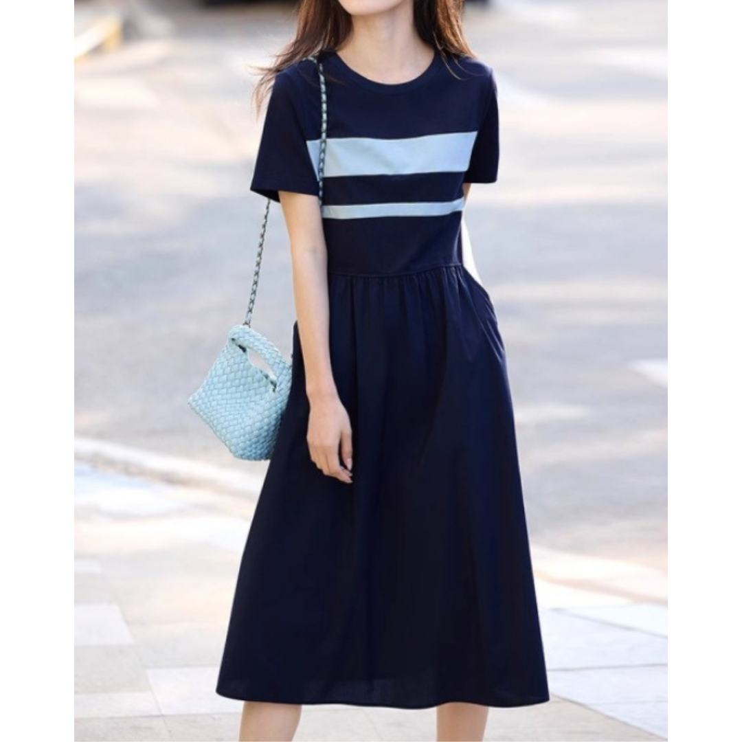 June Stripe Ease Cotton Dress