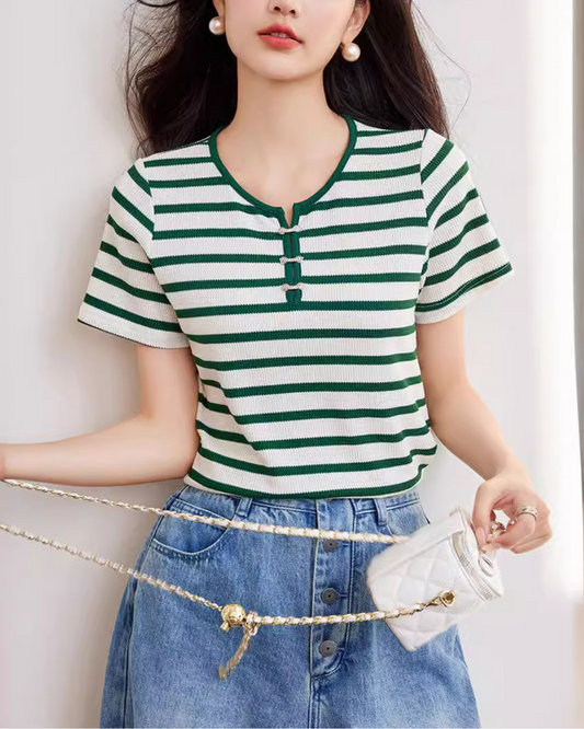 Meryl Stripe Loop T-Shirt