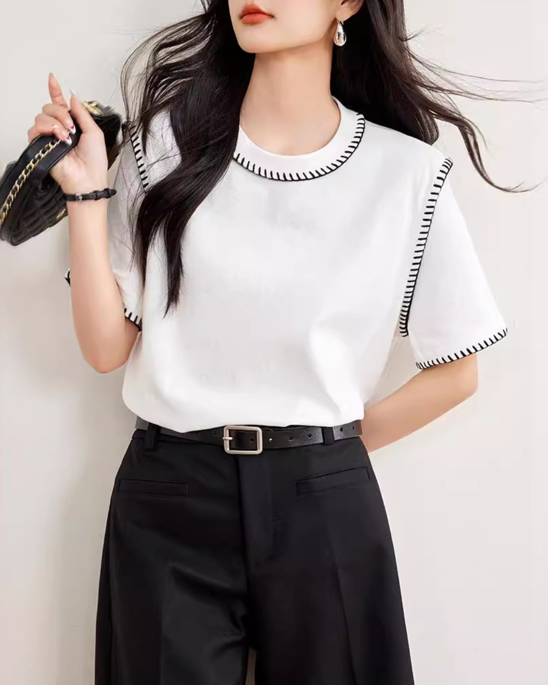 Livia Edge Stitch Cotton T-Shirt