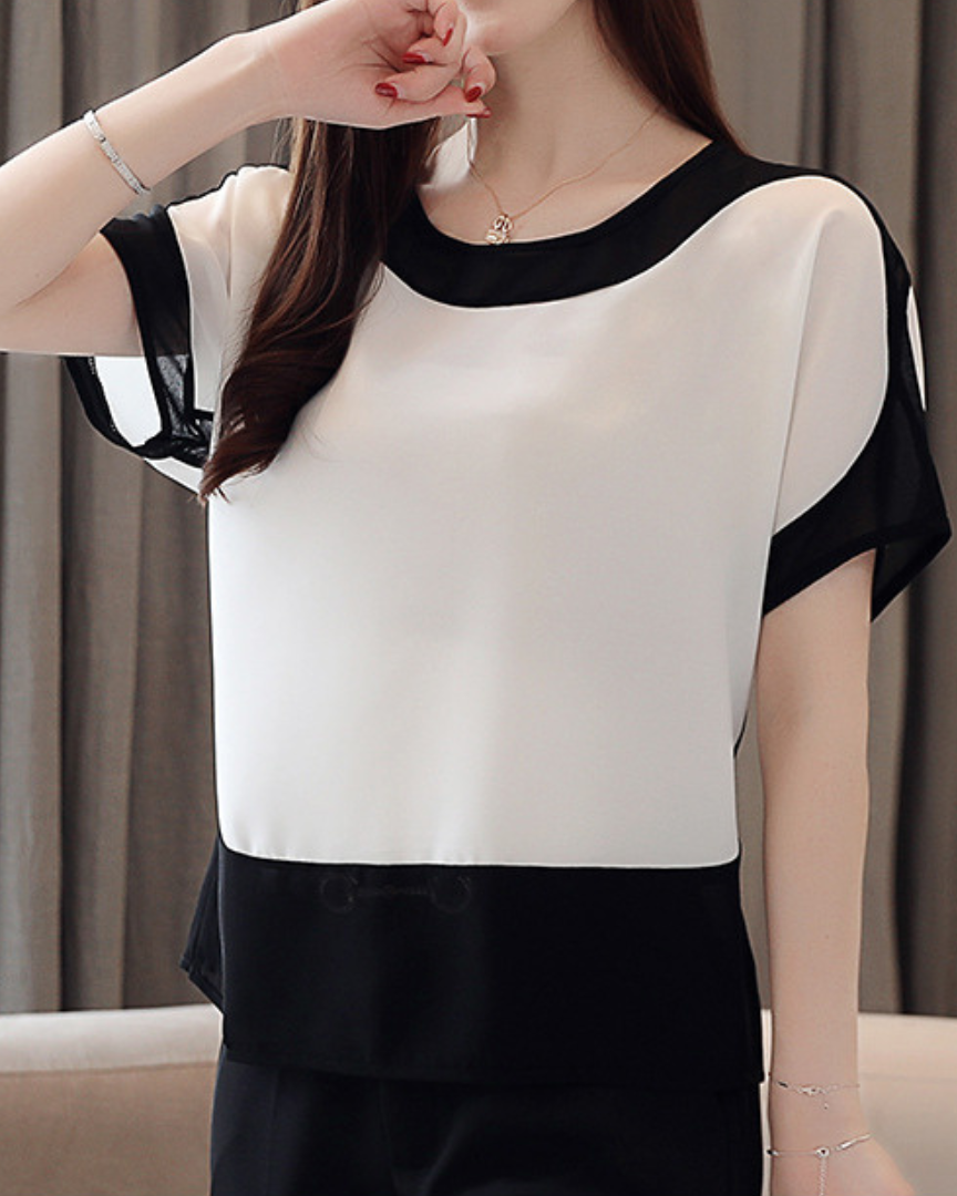 Mira Soft Contrast Flow Shirt