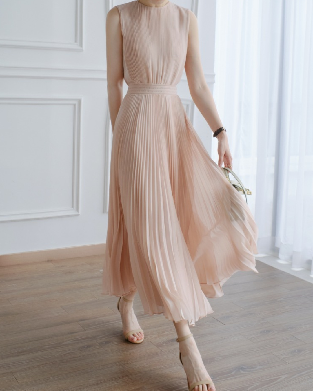 Aria Soft Pleat Midi Dress