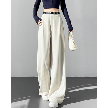Amira Pinstripe Belted Trousers