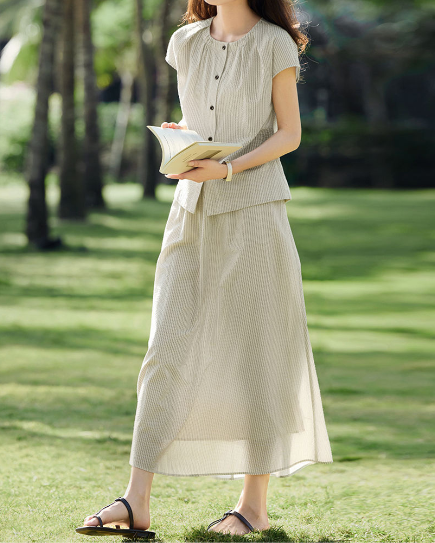 Aurelia Calm Stripe Two-Piece Set