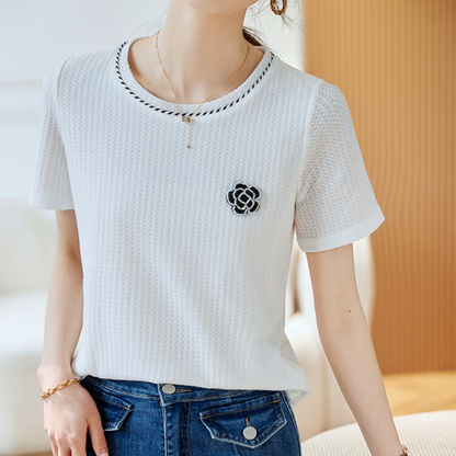 Clara Waffle Flower Knit T-Shirt