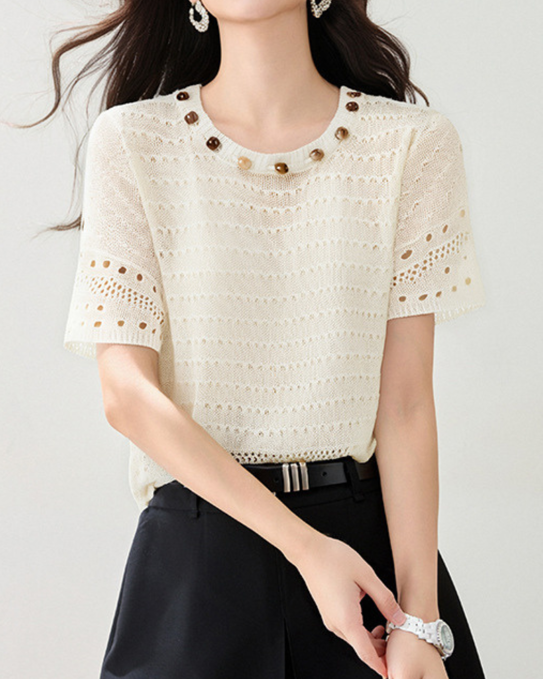 Siena Bead Soft Knit Tee