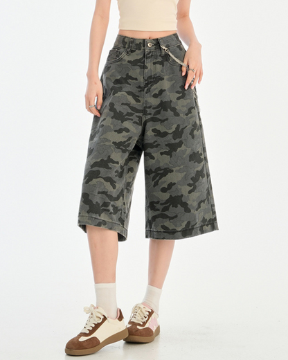 Lana Ease Camo Wide Crop Pants