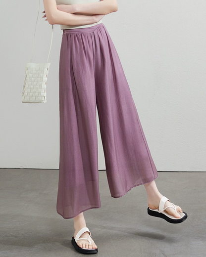 Serene Drape Chiffon Wide Pants